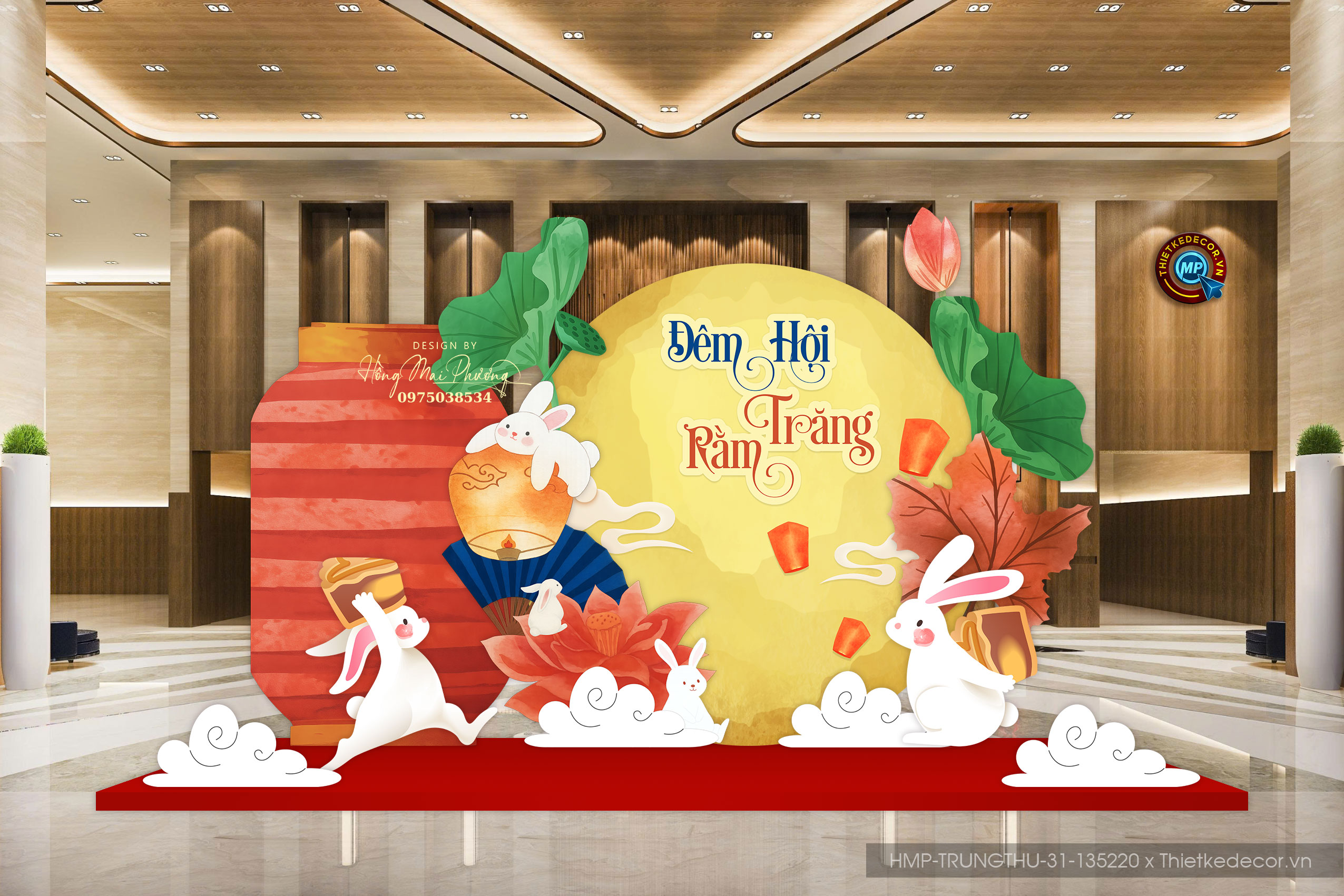 Trung thu đèn lồng Vintage. Trang trí Trung Thu đại sảnh Mall, Chung cư, Nhà Hàng, Khách Sạn